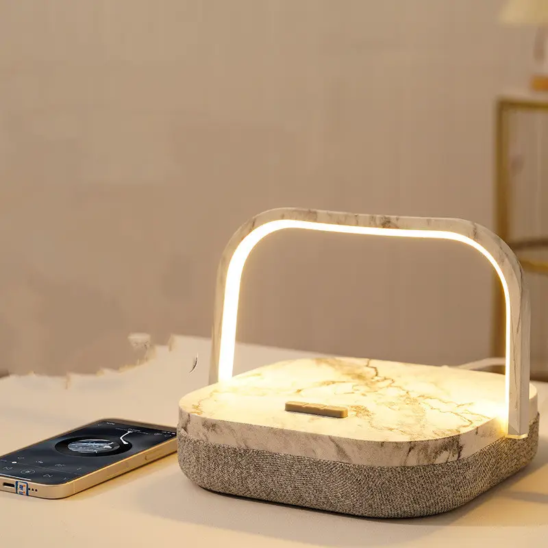 Led Wireless Charger Bluetooth Speaker Desk Lamp