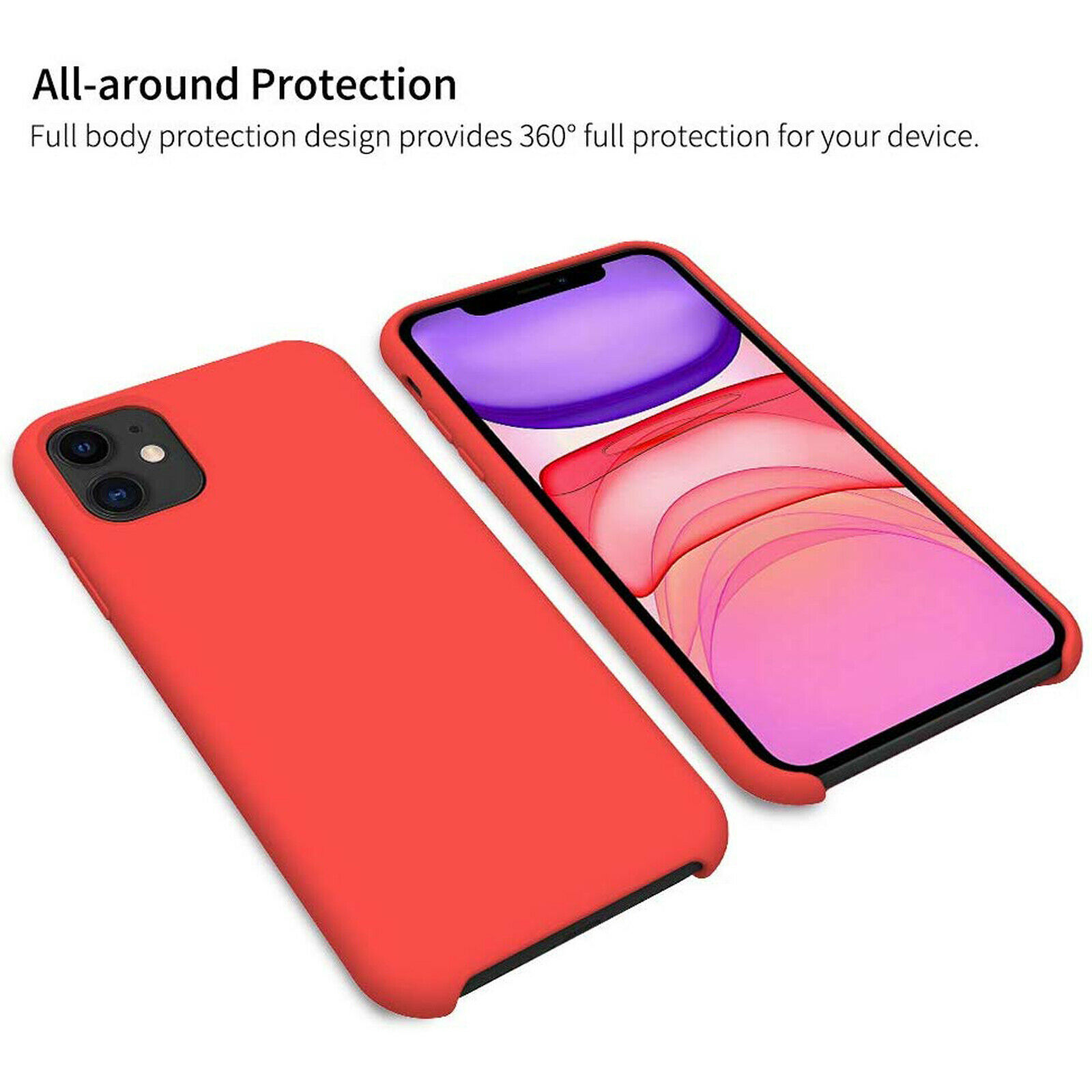 For Silicone Case 12 11 Pro X XR XS MAX 8 7 6 Liquid Rubber Cover--Purple — image 12