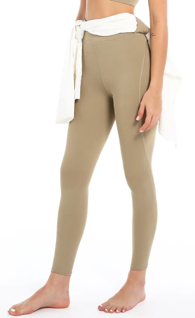 Hip lifting Fitness Feminine Stretch Yoga Pants High Waist Tight fitting Quick drying Sports Trousers Army Green - Shop at LoveMi
