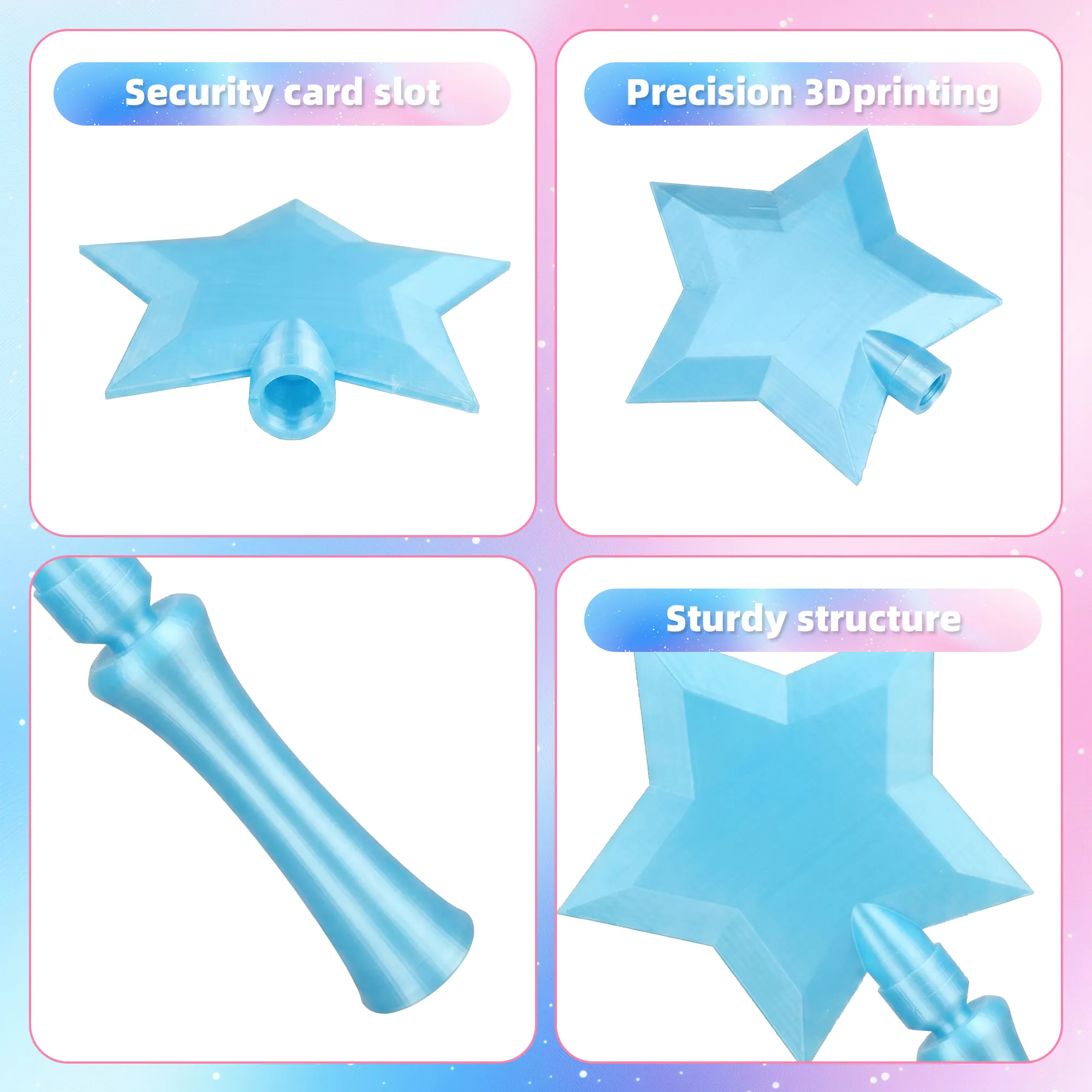 Star Wand Card Holder, 3D Printed Handheld