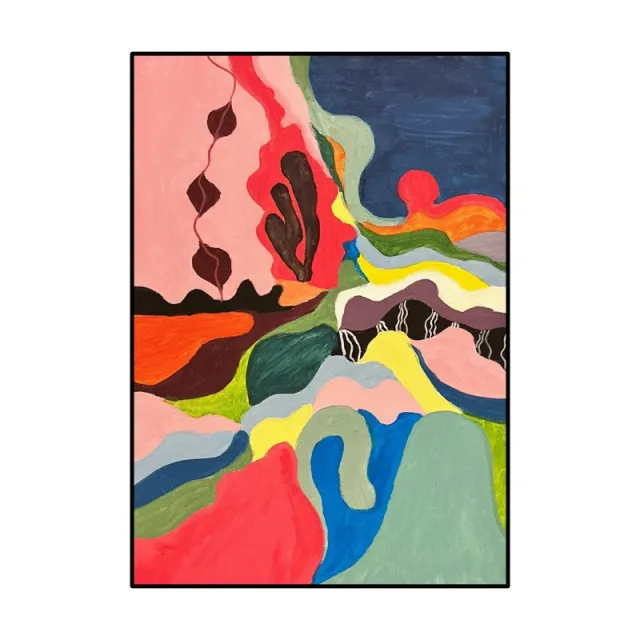 Handmade Oil Painting Canvas Wall Art Decoration Colorful Abstract For Home Living Room Decor Rolled Frameless Unstretched Painting Without Inner... Without Inner Frame - Shop at LoveMi