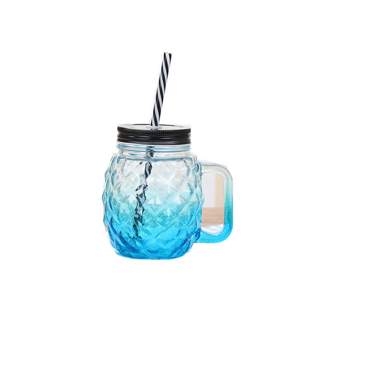 Title 10, Water cup pineapple cup glass mason jar glass b...