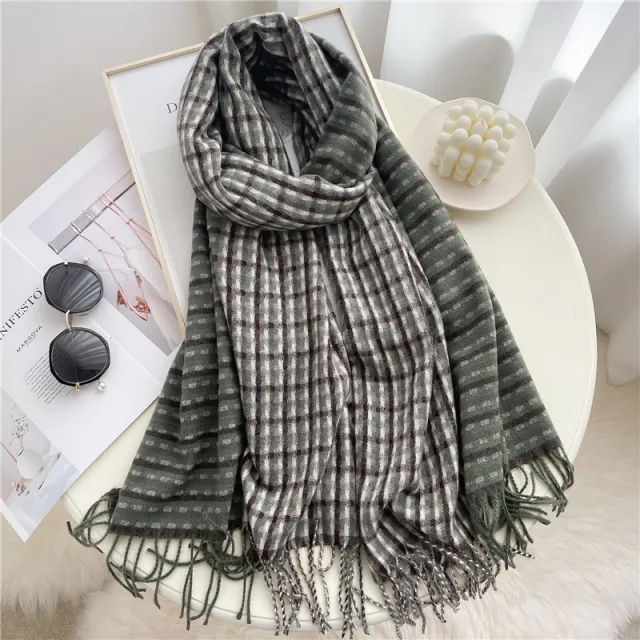 Women's All Match Autumn And Winter Cashmere Scarf Green - Shop at LoveMi