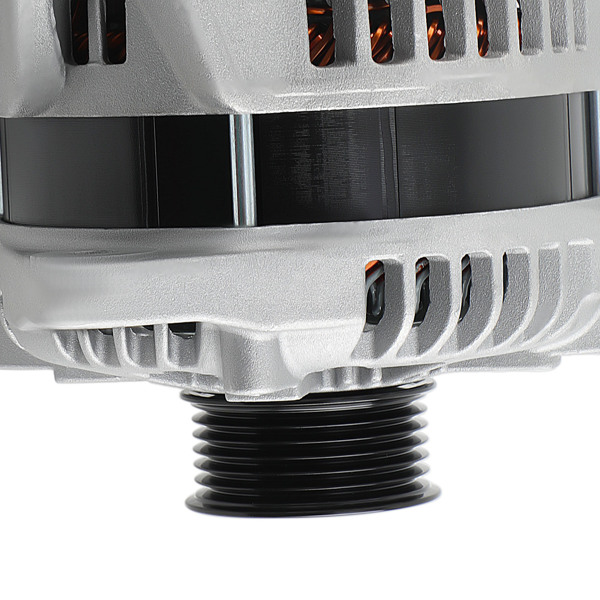 Ford F-150 5.0L V8 alternator pulley geometry close-up detail