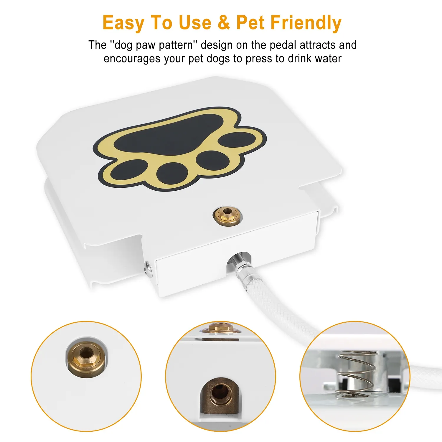 Dog Water Fountain Outdoor Pet Dispenser Step-on