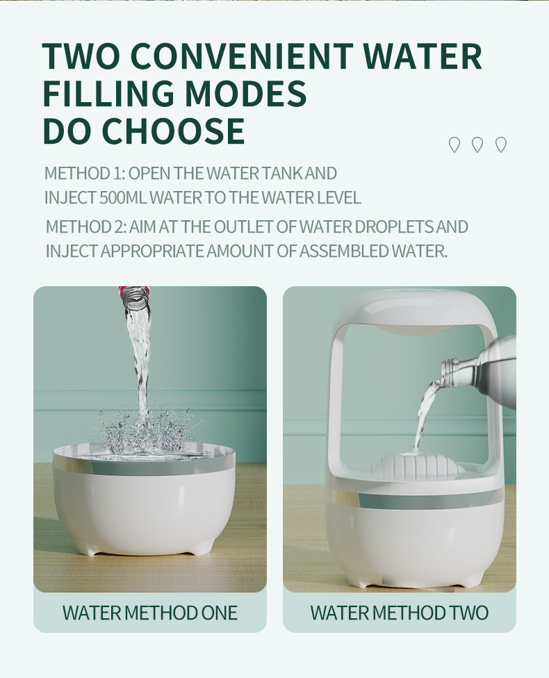 Anti Gravity Humidifier Water Drop Backflow Aromatherapy Machine Large Capacity Office Bedroom Quiet Heavy Fog Household Sprayer — foto 2