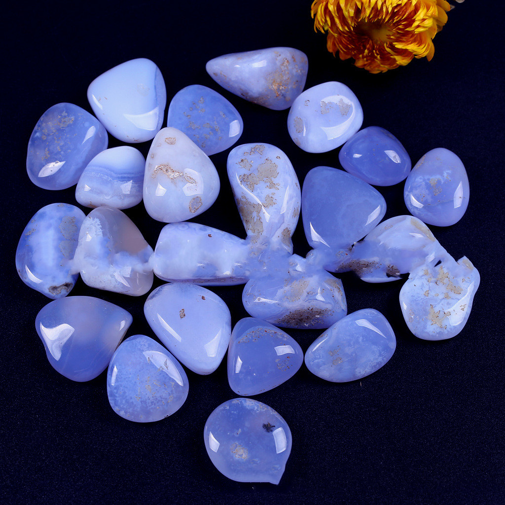 Natural Blue Chalcedony Large-grain Crystal Crushed Stone - 3