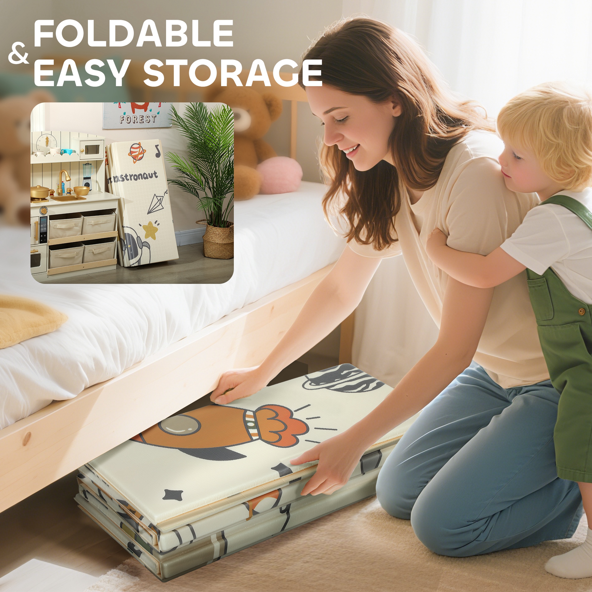 Dinosaur Themed Baby Placemat, Double-sided, Foldable, Waterproof, Suitable — image 4