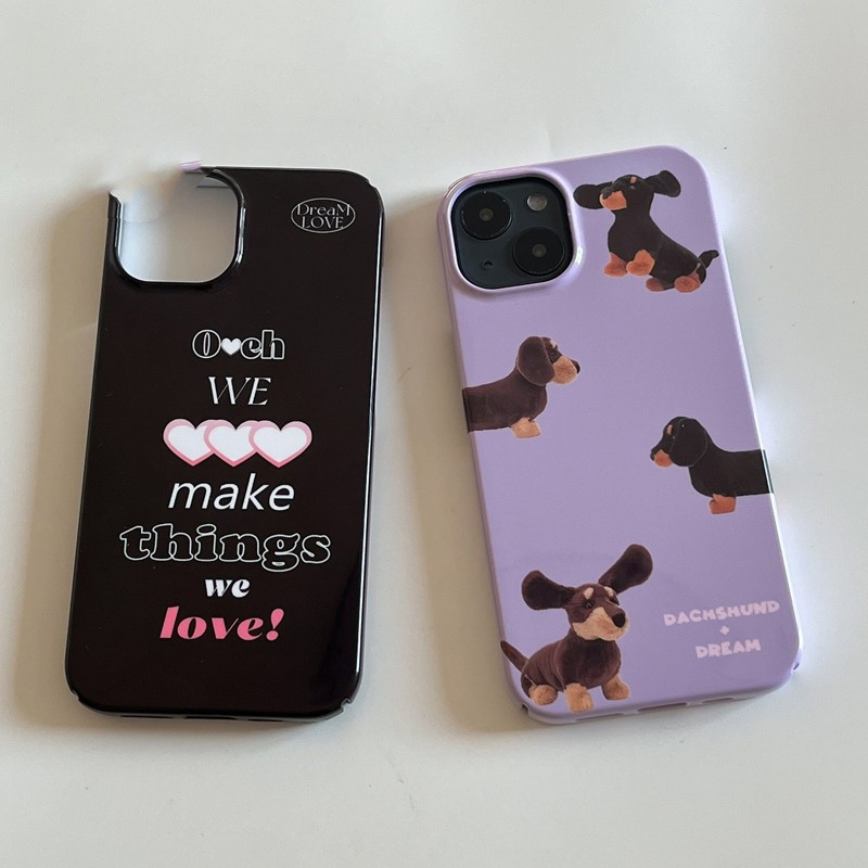 Niche Dachshund Pattern Purple Phone Case - Image 4