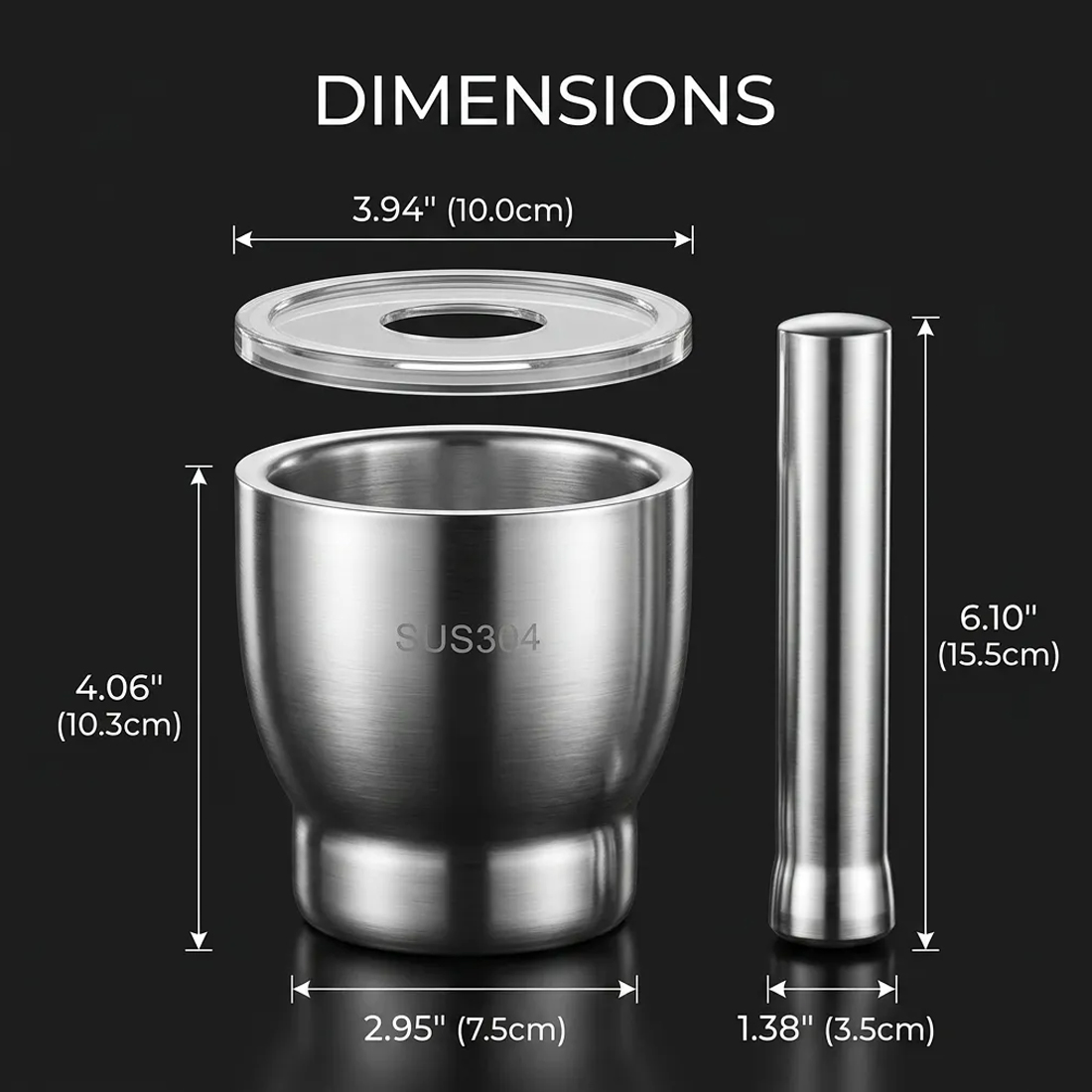 Steel Garlic Mortar And Pestle-Manual Crusher & Grinder For Herbs & Spices — image 6