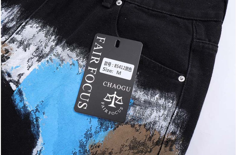 Title 8, Graffiti Loose Fashion Jeans für Herren mit Far...