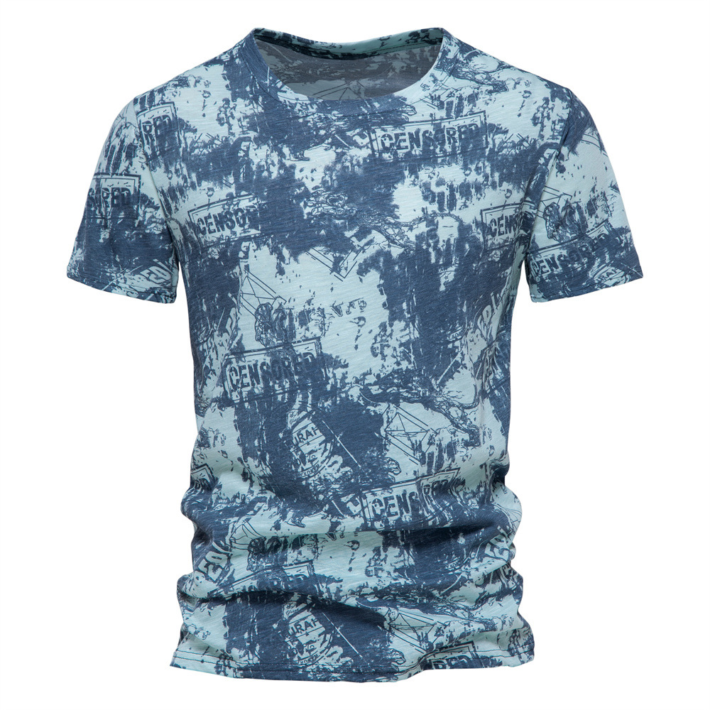 Title 3, T-shirt casual da uomo in cotone a girocollo co...