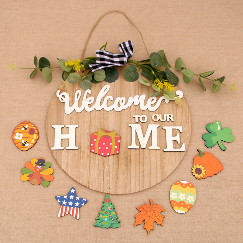 Halloween Door Hanging Wreath (Picture color)