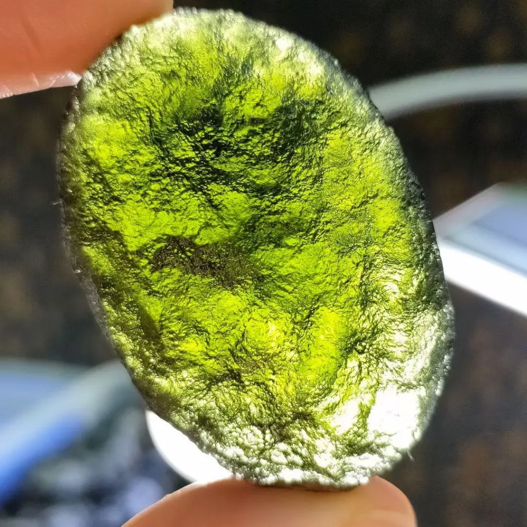 Green Glass Meteorite Shaped Energy Original Stone Men's And Women's Pendant Mineral Crystal - 10To15G