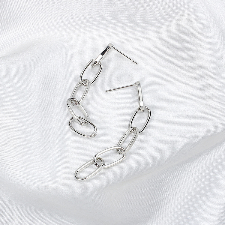 Oval Chain Earrings Simple Retro Exaggerated Earrings Women