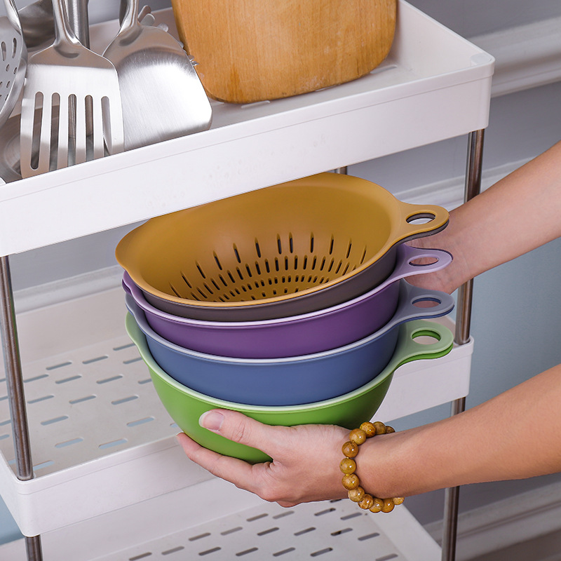 Fruit And Vegetable Plastic Kitchen Double-layer Washing Filter Basket