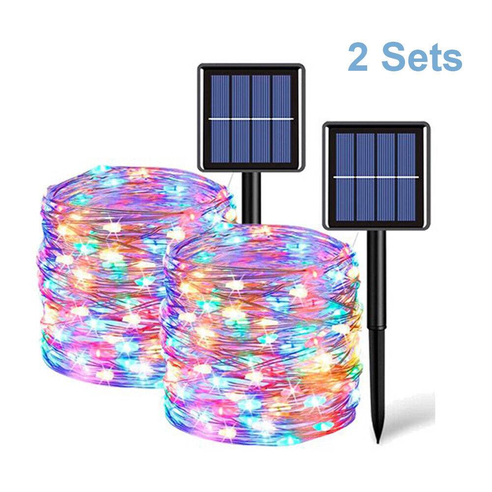 Set Of 2 Solar Fairy String Lights 20M 200 LED Cop