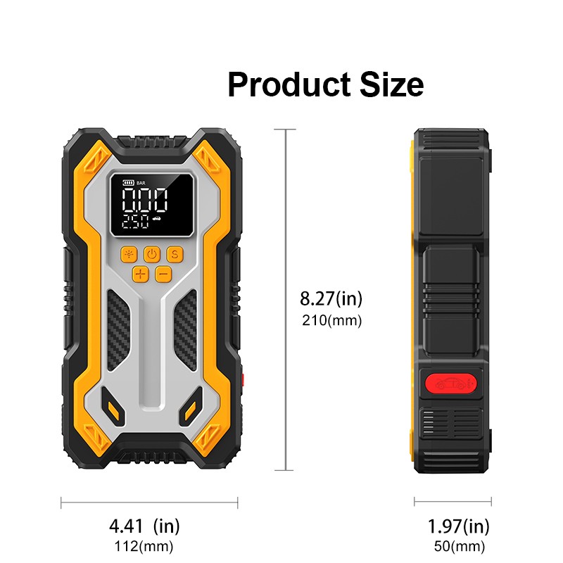 Car J Ump Starter With Air Compressor Pack Booster 12VPower Bank Blower — image 3