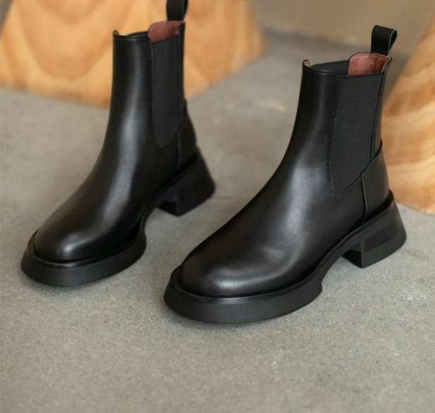 Title 2, Thick Bottom Female Thick Heel Thin Boots Round...