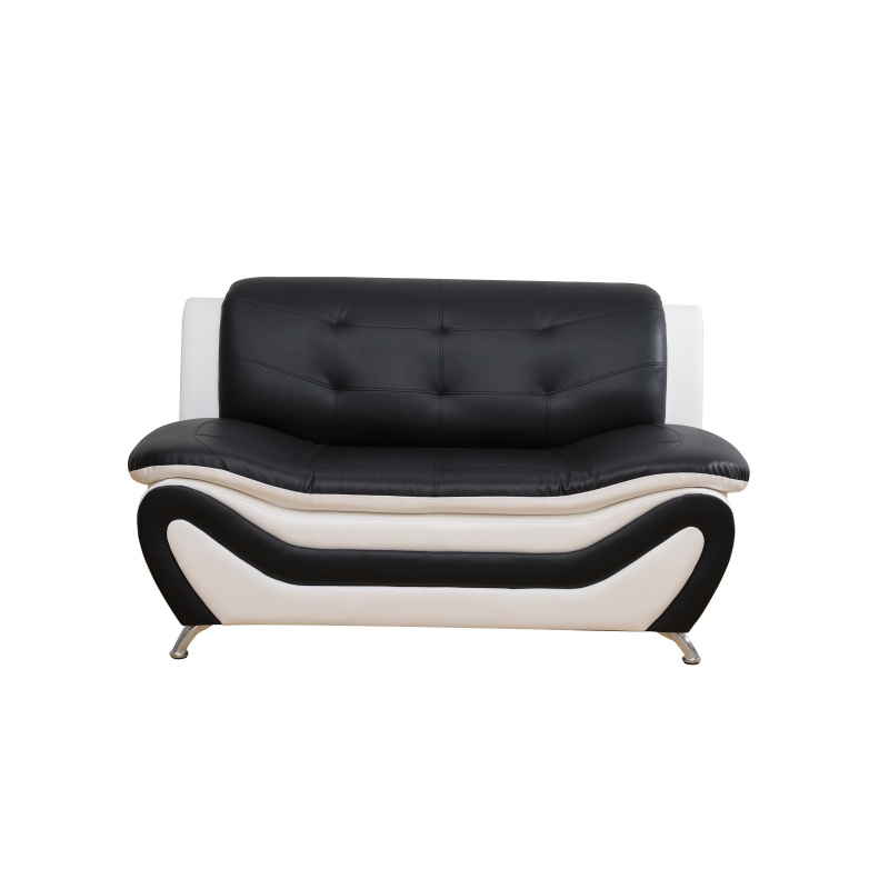 Pickup Only--Black & White Faux Leather 3-Piece Couch Living Room Sofa Set