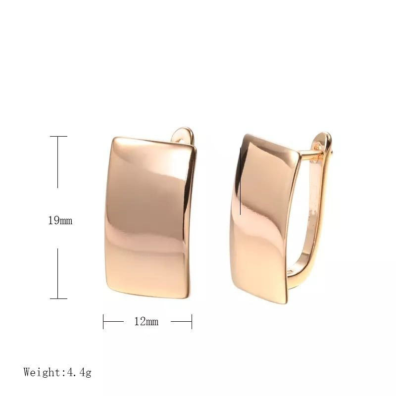 Title 1, Fashion Simple 14K Gold Square Glossy Ear Clip