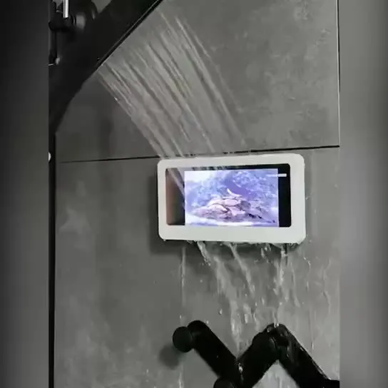 Touch Screen Anti fog Mobile Phone Shell Wall Hanging Free Punching White - Shop at LoveMi