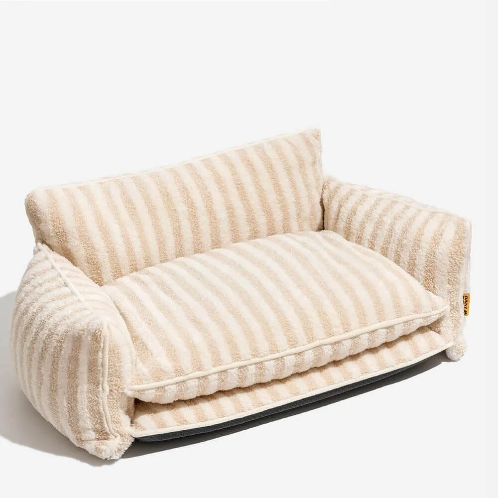 Removable And Washable Winter Warm Deep Sleep Pet Sofa Kennel - Beige