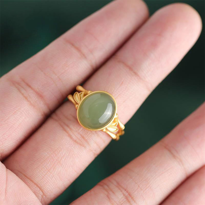 Bamboo Elegant Temperament Gold-plated Mouth Ring