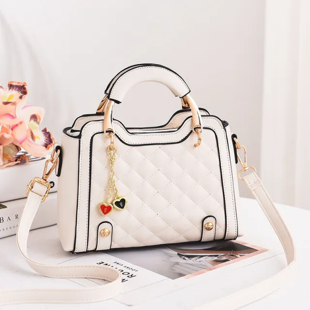 Women's Diagonal One Shoulder Casual Shell Bag Beige - Shop at LoveMi
