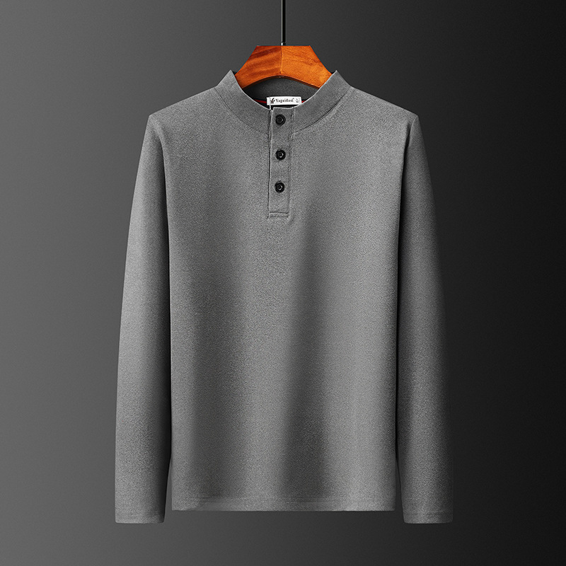 Men's Thickened Stand-up Collar Loose Large Size Warm Bottoming Shirt