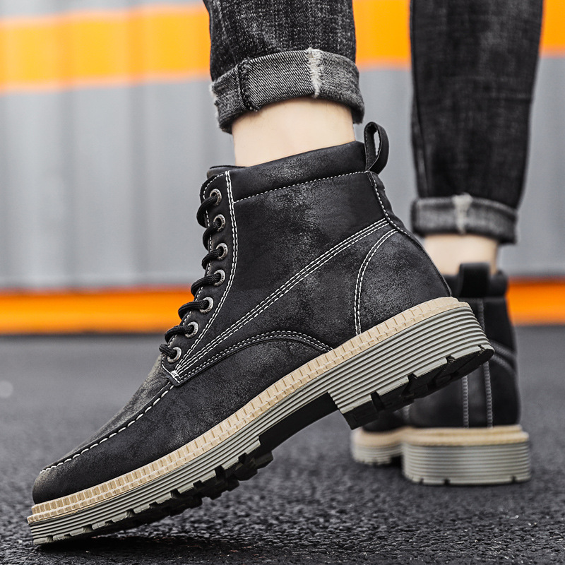 Title 2, Mens Trend Casual Tooling Boots, Retro Leather...