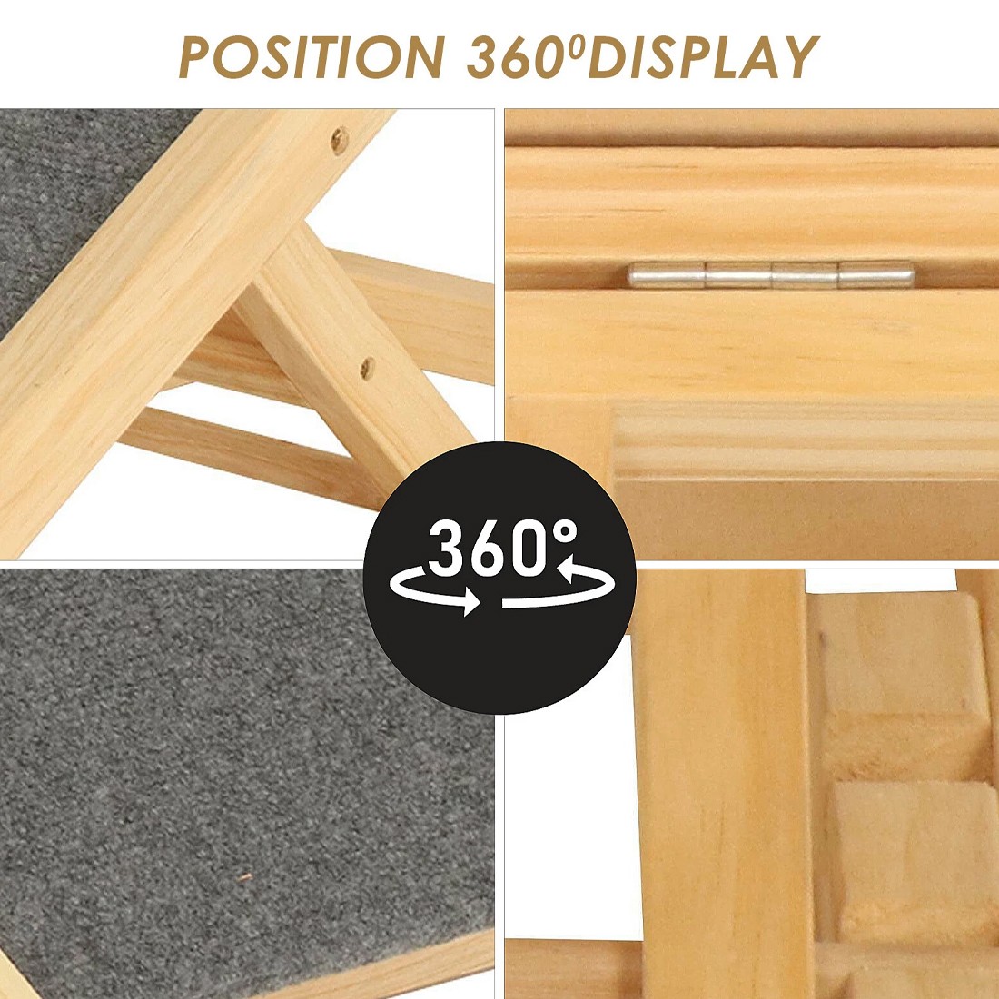 Adjustable Heights Dog Pet Ramp Foldable Stairs Non-Slip For Car Bed Sofa — image 8
