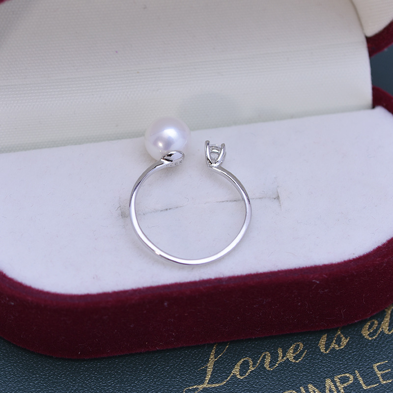 Title 4, Freshwater Pearl S925 Silver Princess Ring, Whi...