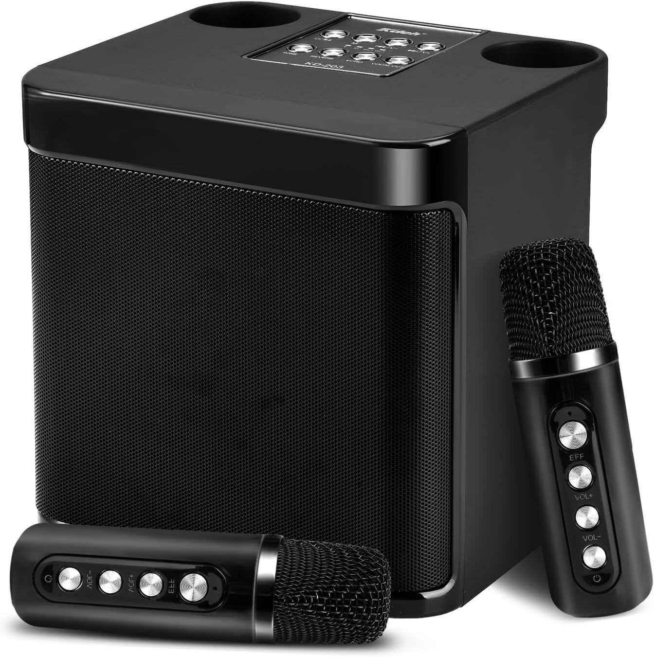 Karaoke Machine Portable Bluetooth Karaoke Speaker With 2 Wireless Microphones 4