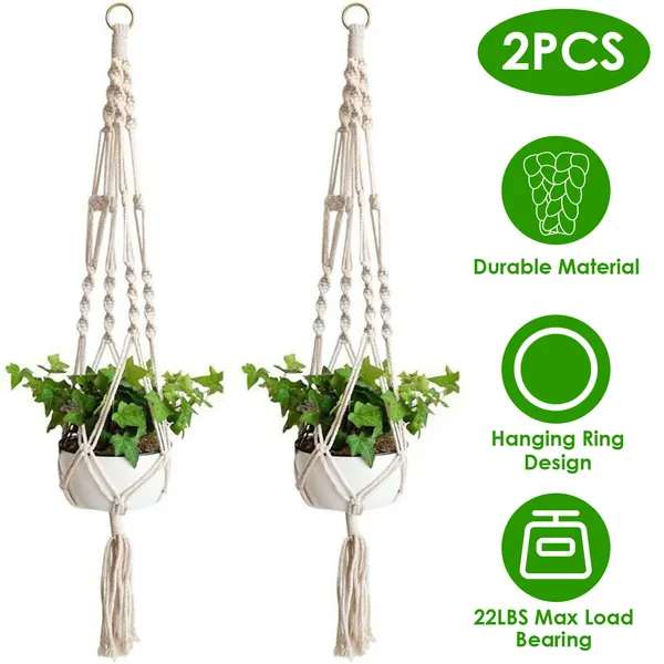 Cotton Rope Plant Hanger, 2 Pack, picture 4 of 4