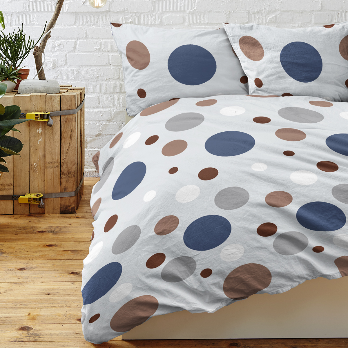 Modern Simple Style Duvet Cover Set, Polka Dots Comforter Cover Set For Kids Teens Adults Room, Geometric Circles Bedding Set 3 Pcs