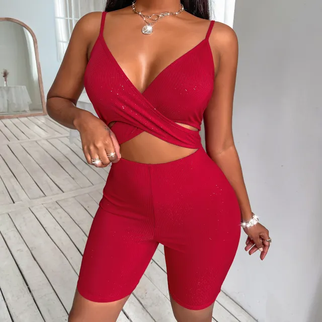 Women's Fashion Yoga Sling Body Shorts Red - Shop at LoveMi