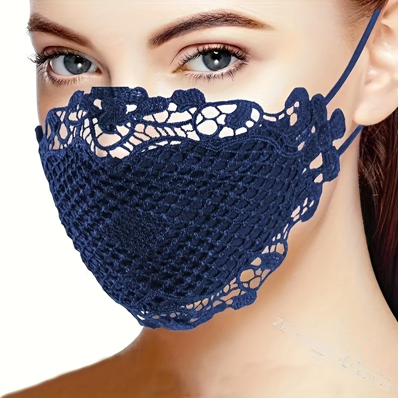 Reusable lace face mask with ear loops