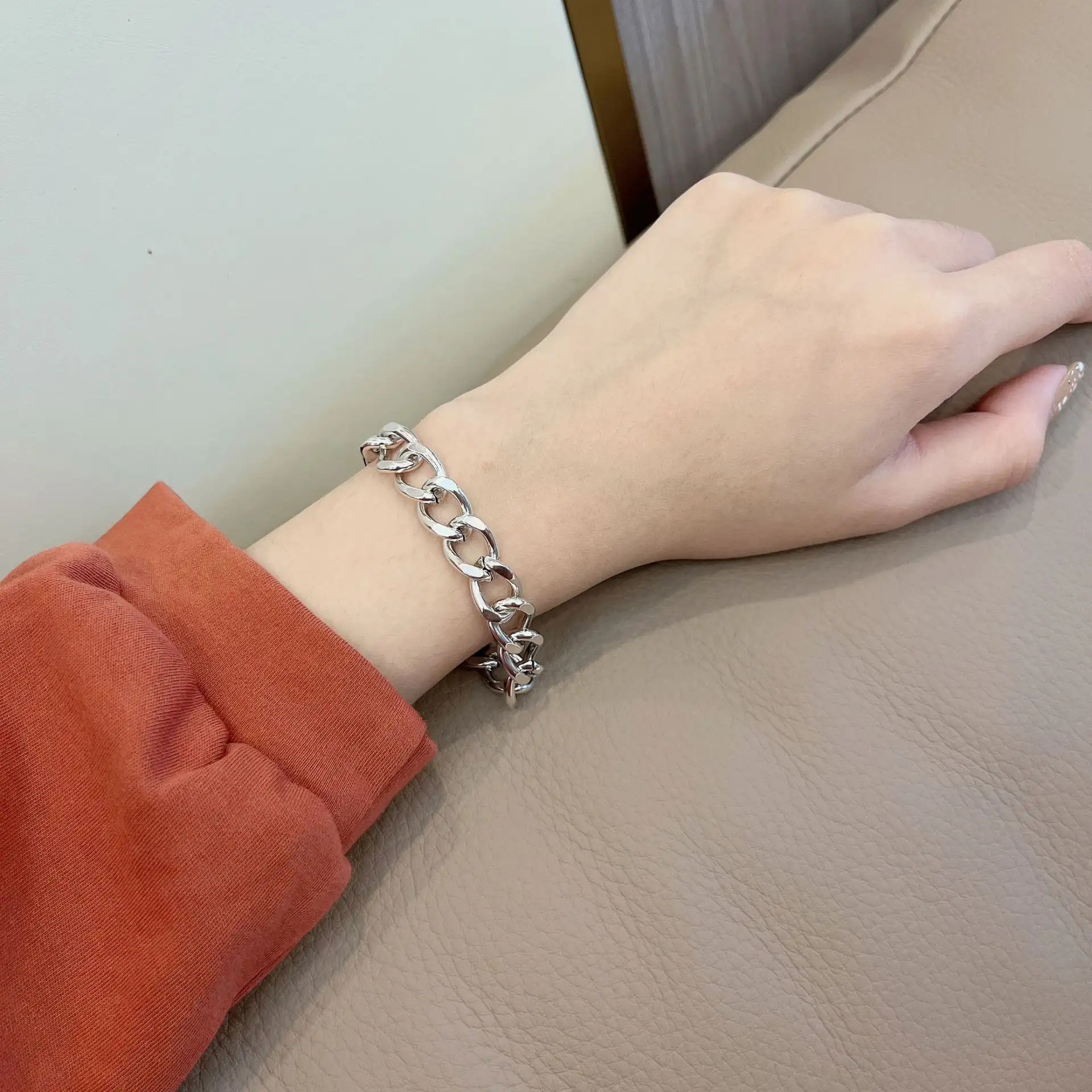 Women's Niche Design Thai Silver Vintage Hip Hop Bracelet