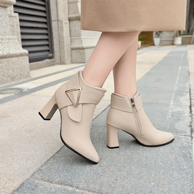 Autumn And Winter New Korean Version Of Fairy Style Metal Decoration Beige - Shop at LoveMi