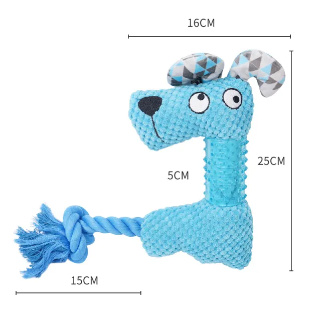 Dog Toys For Small Large Dogs Plush Dog Squeaky Toy Puppy Chew Toys Bite Resistant Pet Toy For Dogs Squeaker Toys Blue - Shop at LoveMi