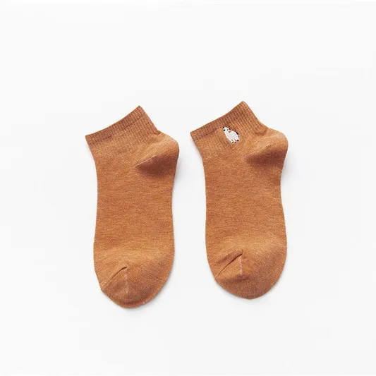 Japanese Embroidery Cartoon Boat Socks College Style Orange - Shop at LoveMi