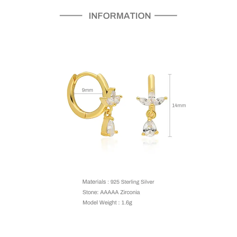 Water Drop Horse Eye Ear Ring Ear Button Wind Diamond