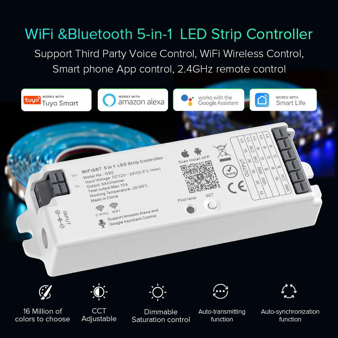 Wi-Fi Graffiti Controller 5-in-1 Tuya APP