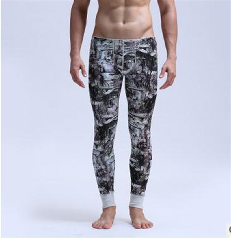 Men's Warm Printed Warm Bottoming Pants