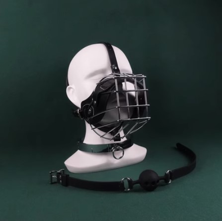 Metal Dog Muzzle Prop Mouth Plug Mask Large Muff Ball Metal Collar - Shop at LoveMi