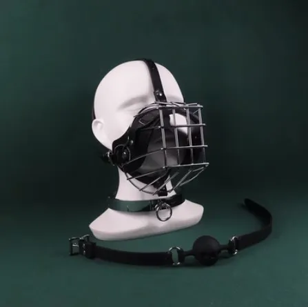 Metal Dog Muzzle Prop Mouth Plug Mask Large Muff Ball Metal Collar - Shop at LoveMi