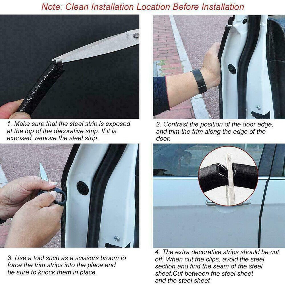 12M Car Door Boot Edge Protector Strip Trim U Shape Guard Seal Rubber Black UK — image 10
