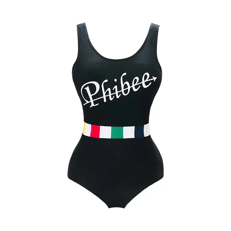 Women's Striped Backless One Piece Swimsuit