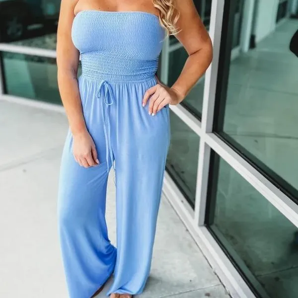 European And American Fashion Solid Color Wide Leg Jumpsuit S Style 5 - Shop at LoveMi